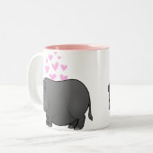 Tasse 2 Couleurs Amour miniature de porc (Devant gauche)