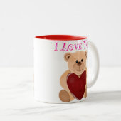 Tasse 2 Couleurs Amour Ours. (Devant droit)