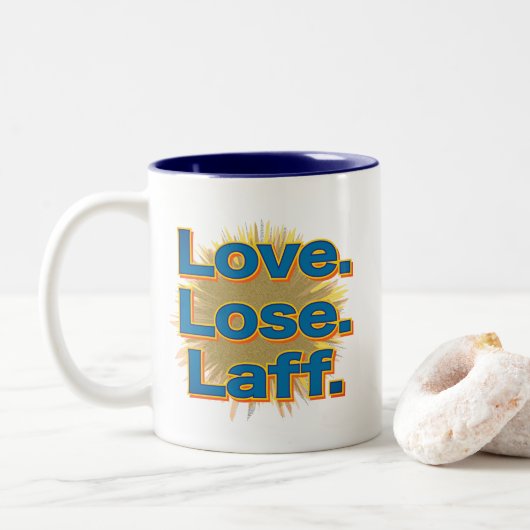Tasse 2 Couleurs Amour. Perdez. Laff. Gfx-06 (Avec donut)