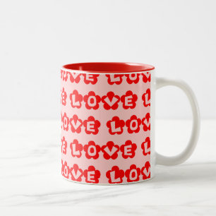 Tasse 2 Couleurs AMOUR rétro personnalisable