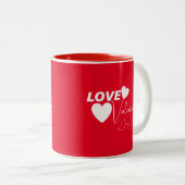 Tasse 2 Couleurs Amour romantique Saint Valentin (Devant droit)
