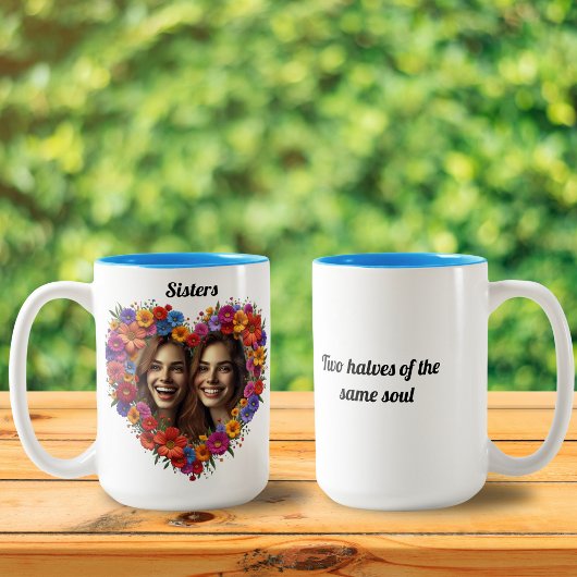 Tasse 2 Couleurs Amour Sisterly En Fleur