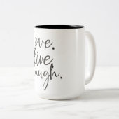 Tasse 2 Couleurs Amour, Vis, Rire (Devant droit)