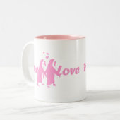 Tasse 2 Couleurs Amour vrai (pingouin) (Devant gauche)