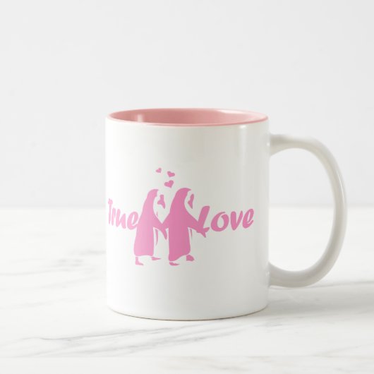 Tasse 2 Couleurs Amour vrai (pingouin) (Droit)