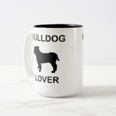 Tasse 2 Couleurs amoureux de bulldog (Devant gauche)