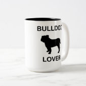 Tasse 2 Couleurs amoureux de bulldog (Devant droit)