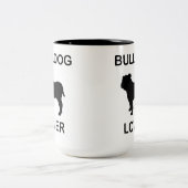 Tasse 2 Couleurs amoureux de bulldog (Centre)