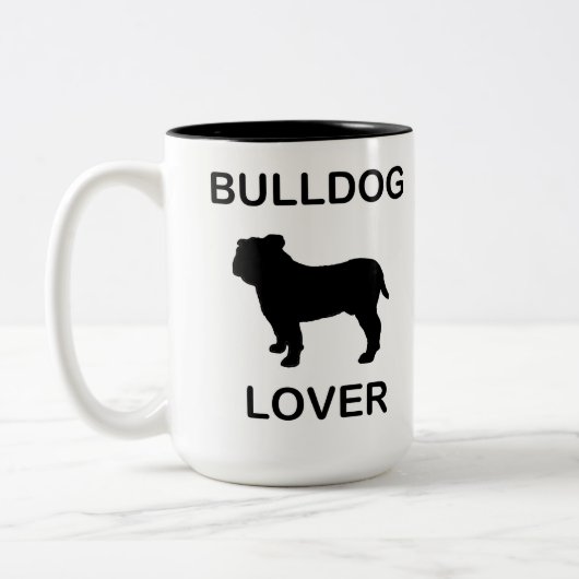 Tasse 2 Couleurs amoureux de bulldog (Gauche)