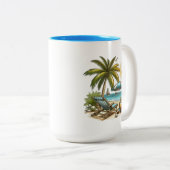 Tasse 2 Couleurs Amoureux de plage Grand (Devant droit)