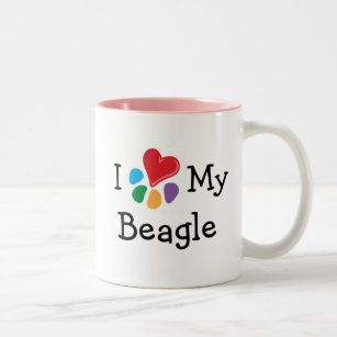 Tasse 2 Couleurs Amoureux des animaux_J'entends mon Beagle