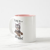 Tasse 2 Couleurs Amoureux des chats Funny (Devant gauche)