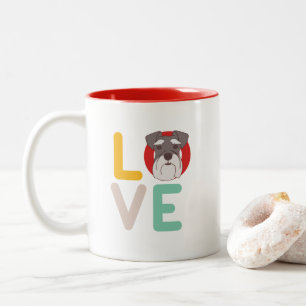 Tasse 2 Couleurs Amoureux des chiens drôle de coeur du Schnauzer