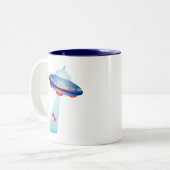 Tasse 2 Couleurs Amoureux des chiens - Navire spatial (Devant gauche)