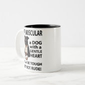 Tasse 2 Couleurs Amoureux des chiens Pitbull (Devant gauche)