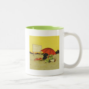 Tasse 2 Couleurs Amoureux parasol vintage plage