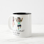 Tasse 2 Couleurs Amusant Ajouter photo Customisée mariée et Mariage (Devant gauche)
