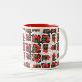 Tasse 2 Couleurs Amusant berger allemand Motif de Noël (Devant droit)