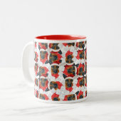 Tasse 2 Couleurs Amusant berger allemand Motif de Noël (Devant gauche)