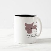 Tasse 2 Couleurs Amusant chat couché et art I (Devant droit)