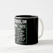 Tasse 2 Couleurs Amusant Conseiller Évaluer Horaire Deux Tons De Ca (Devant droit)