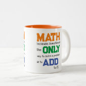 Tasse 2 Couleurs Amusant jeu d'ajout de problème mathématique (Devant droit)