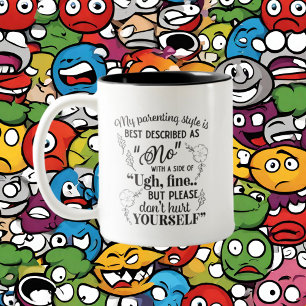 Tasse 2 Couleurs Amusant style Parenting art des mots