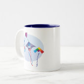 Tasse 2 Couleurs Amusement avec des cerfs-volants (Devant gauche)