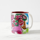 Tasse 2 Couleurs Amusement de caniche (Devant droit)