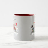 Tasse 2 Couleurs Amusement de Noël de Samoyed (Centre)