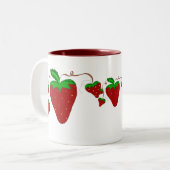 Tasse 2 Couleurs Amusement Fraise (Devant gauche)