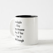 Tasse 2 Couleurs An Apple A Day Funny Sarcastic Introvert Humor (Devant gauche)