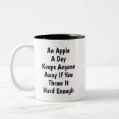 Tasse 2 Couleurs An Apple A Day Funny Sarcastic Introvert Humor (Gauche)