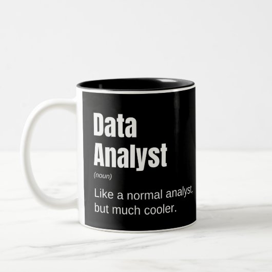 Tasse 2 Couleurs Analyste de données drôle Citation cool analyste (Gauche)