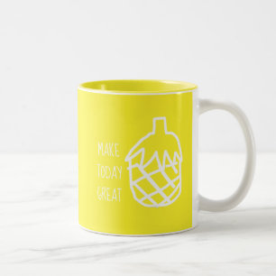 Tasse 2 Couleurs Ananas jaune design simple et moderne