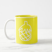 Tasse 2 Couleurs Ananas jaune design simple et moderne (Gauche)