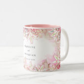 Tasse 2 Couleurs Ananas rose exotique Mariage (Devant droit)
