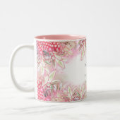 Tasse 2 Couleurs Ananas rose exotique Mariage (Gauche)