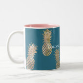 Tasse 2 Couleurs Ananas turquoise Blue Gold Glam (Gauche)