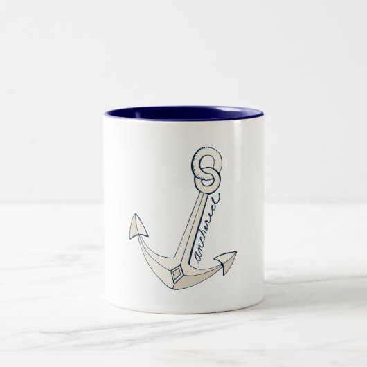 Tasse 2 Couleurs Anchor de Nautical (Centre)