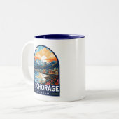 Tasse 2 Couleurs Anchorage Alaska Travel Art Emblem (Devant gauche)