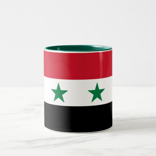 Tasse 2 Couleurs Ancien drapeau de Syrie (Centre)