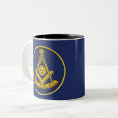 Tasse 2 Couleurs Ancien Maître Freemason Carré et Compass Masonic (Devant gauche)