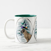 Tasse 2 Couleurs Ancien Mastiff cadeaux de Noël (Gauche)