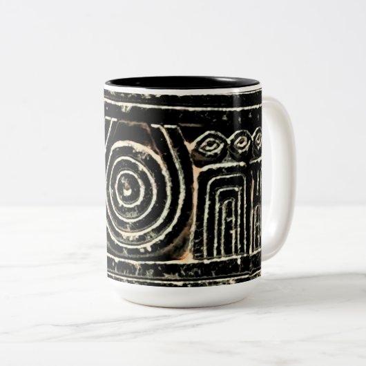 Tasse 2 Couleurs Ancien Motif mésopotamien sumérien (Devant droit)