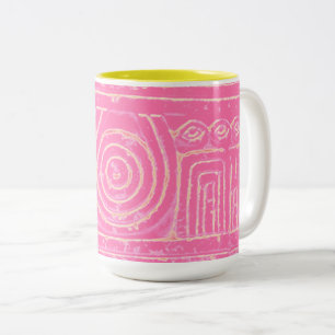 Tasse 2 Couleurs Ancien Motif mésopotamien sumérien rose
