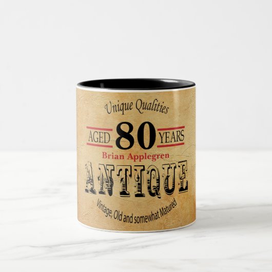 Tasse 2 Couleurs Ancien temps 80e anniversaire (Centre)