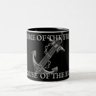 Tasse 2 Couleurs Ancrage métallique chrome pirate thème nautique