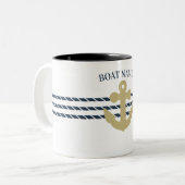 Tasse 2 Couleurs Ancre nautique, Corde (Devant gauche)