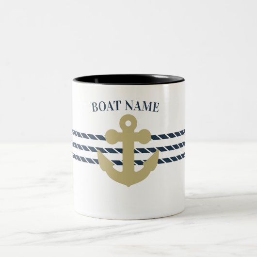 Tasse 2 Couleurs Ancre nautique, Corde (Centre)